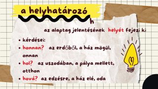 a HATÁROZÓK; a HELY-és IDŐHATÁROZÓ