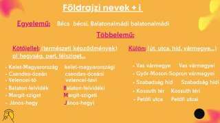 A földrajzi nevek +i